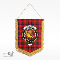 ScotsTee Shop Scottish Nicolson Modern Clan Crest Tartan Gonfalon Scottish Wall Hanging Banner