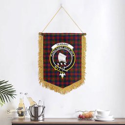 ScotsTee Shop Scottish Tennant Clan Crest Tartan Gonfalon Scottish Wall Hanging Banner