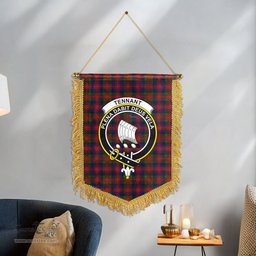 ScotsTee Shop Scottish Tennant Clan Crest Tartan Gonfalon Scottish Wall Hanging Banner