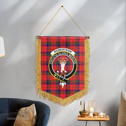 ScotsTee Shop Scottish Robertson Modern Clan Crest Tartan Gonfalon Scottish Wall Hanging Banner