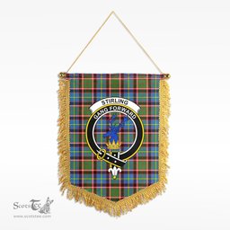 ScotsTee Shop Scottish Stirling (of Cadder-Present Chief) Clan Crest Tartan Gonfalon Scottish Wall Hanging Banner