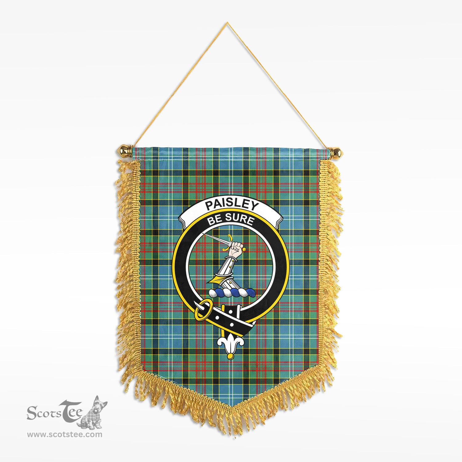 ScotsTee Shop Scottish Paisley District Clan Crest Tartan Gonfalon Scottish Wall Hanging Banner