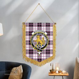 ScotsTee Shop Scottish McPherson Hunting Modern Clan Crest Tartan Gonfalon Scottish Wall Hanging Banner