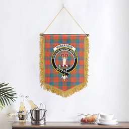 ScotsTee Shop Scottish Robertson Ancient Clan Crest Tartan Gonfalon Scottish Wall Hanging Banner