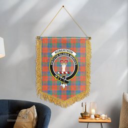 ScotsTee Shop Scottish Robertson Ancient Clan Crest Tartan Gonfalon Scottish Wall Hanging Banner