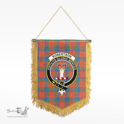 ScotsTee Shop Scottish Robertson Ancient Clan Crest Tartan Gonfalon Scottish Wall Hanging Banner