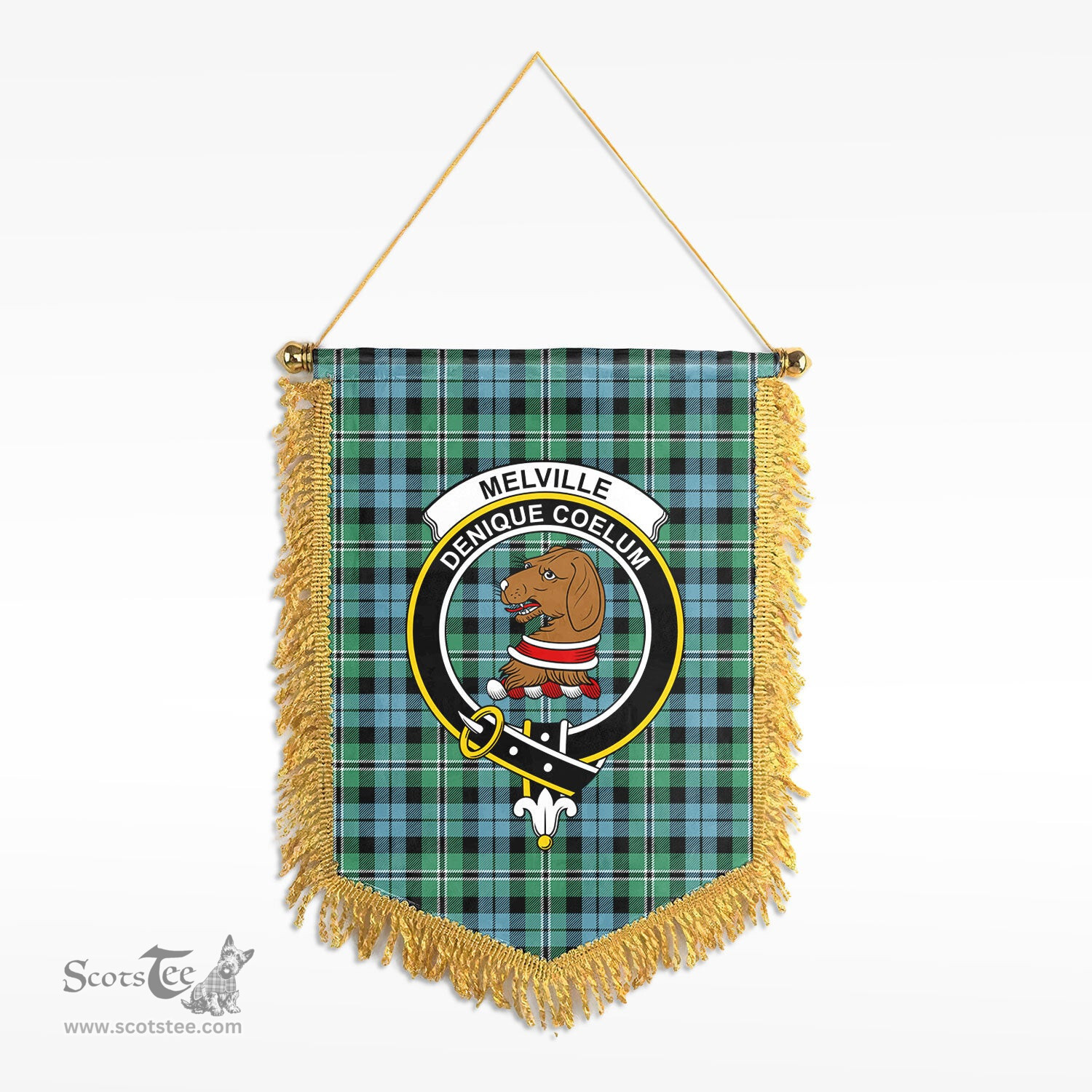 ScotsTee Shop Scottish Melville Clan Crest Tartan Gonfalon Scottish Wall Hanging Banner