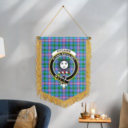 ScotsTee Shop Scottish Pitcairn Hunting Clan Crest Tartan Gonfalon Scottish Wall Hanging Banner