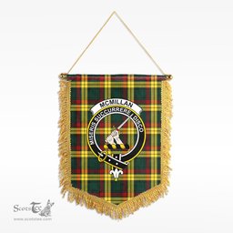 ScotsTee Shop Scottish McMillan Old Modern Clan Crest Tartan Gonfalon Scottish Wall Hanging Banner