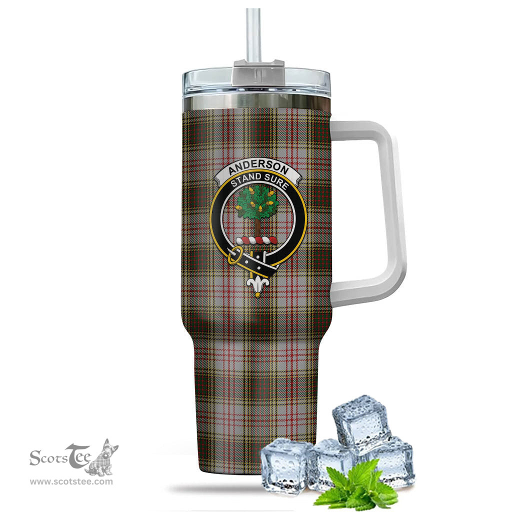 ScotsTee Shop Scottish Anderson Dress Clan Crest Tartan Tumbler with Handle 40oz Insulated Tumbler