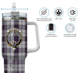 ScotsTee Shop Scottish Alexander of Menstry Dress Clan Crest Tartan Tumbler with Handle 40oz Insulated Tumbler