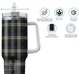 ScotsTee Shop Scottish Blair Dress Clan Tartan Tumbler with Handle 40oz Insulated Tumbler