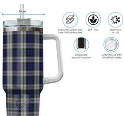 ScotsTee Shop Scottish Baird Dress Clan Tartan Tumbler with Handle 40oz Insulated Tumbler