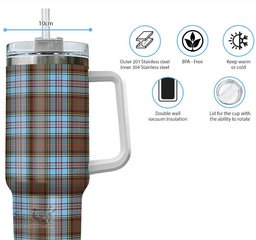 ScotsTee Shop Scottish Anderson Ancient Clan Tartan Tumbler with Handle 40oz Insulated Tumbler