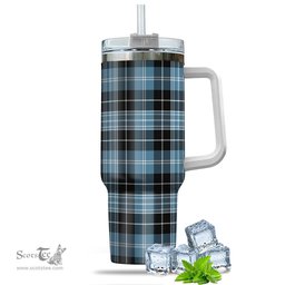 ScotsTee Shop Scottish Clark Ancient Clan Tartan Tumbler with Handle 40oz Insulated Tumbler