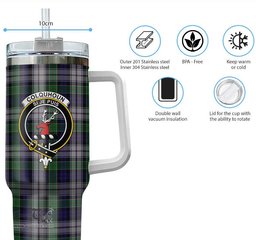 ScotsTee Shop Scottish Colquhoun Dress Clan Crest Tartan Tumbler with Handle 40oz Insulated Tumbler