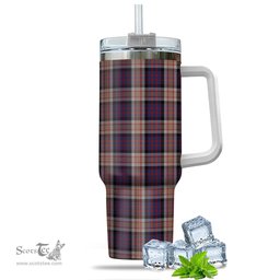 ScotsTee Shop Scottish Carnegie Clan Tartan Tumbler with Handle 40oz Insulated Tumbler