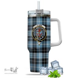 ScotsTee Shop Scottish Clark Ancient Clan Crest Tartan Tumbler with Handle 40oz Insulated Tumbler