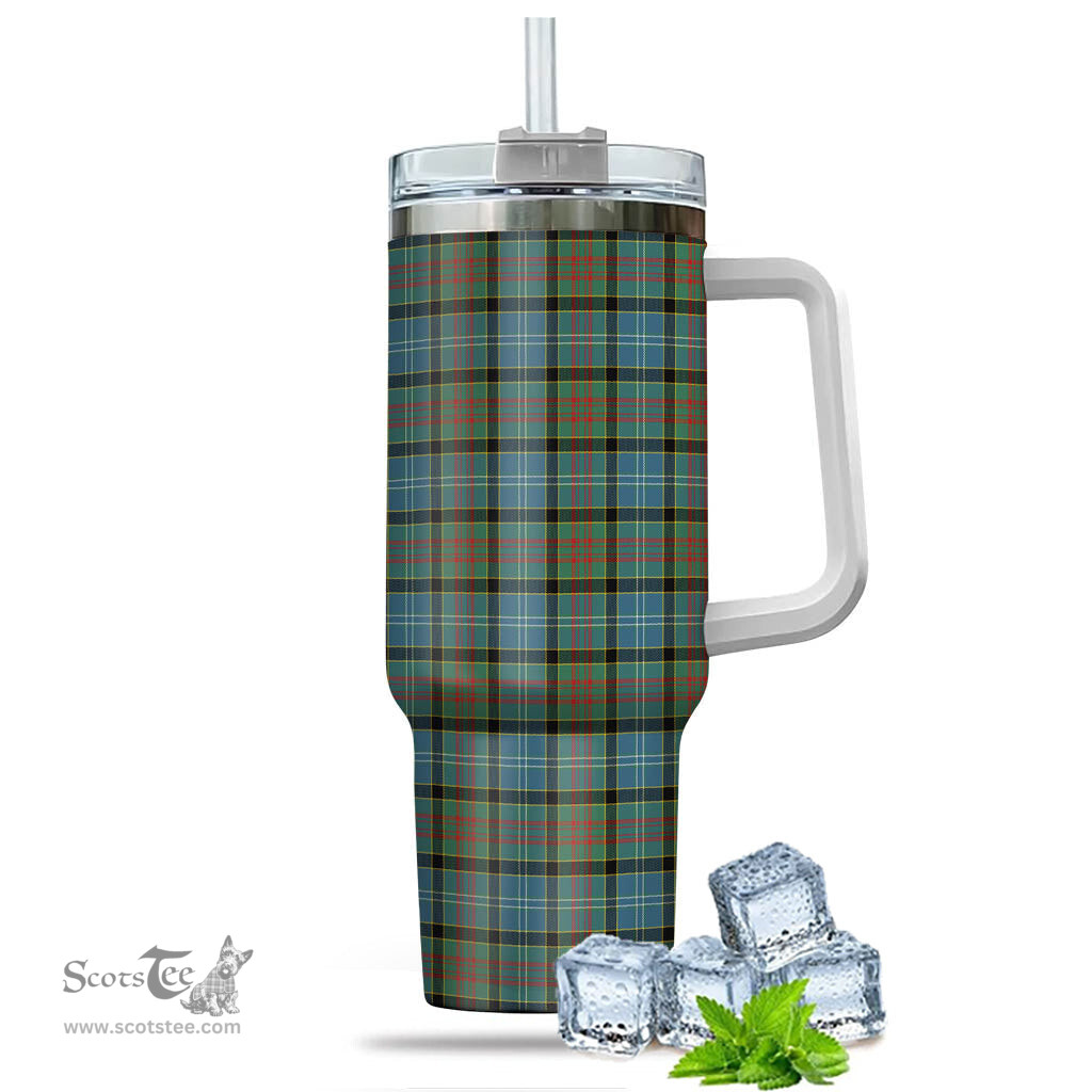 ScotsTee Shop Scottish Brisbane Modern Clan Tartan Tumbler with Handle 40oz Insulated Tumbler