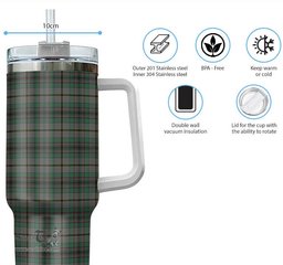 ScotsTee Shop Scottish Craig Clan Tartan Tumbler with Handle 40oz Insulated Tumbler