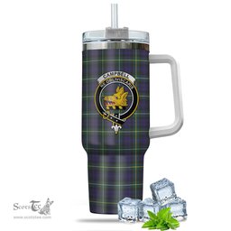 ScotsTee Shop Scottish Campbell Argyll Modern Clan Crest Tartan Tumbler with Handle 40oz Insulated Tumbler