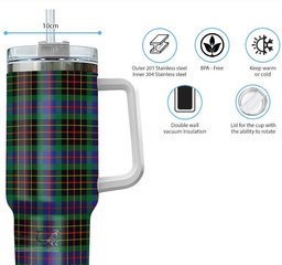 ScotsTee Shop Scottish Brodie Hunting Modern Clan Tartan Tumbler with Handle 40oz Insulated Tumbler