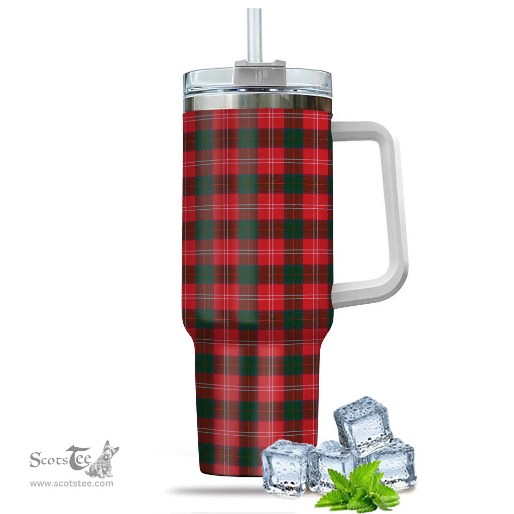 ScotsTee Shop Scottish Chisholm Modern Clan Tartan Tumbler with Handle 40oz Insulated Tumbler
