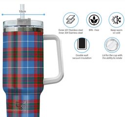 ScotsTee Shop Scottish Congilton Clan Tartan Tumbler with Handle 40oz Insulated Tumbler