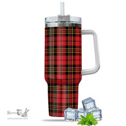 ScotsTee Shop Scottish Brodie Modern Clan Tartan Tumbler with Handle 40oz Insulated Tumbler