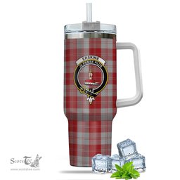 ScotsTee Shop Scottish Erskine Red Clan Crest Tartan Tumbler with Handle 40oz Insulated Tumbler