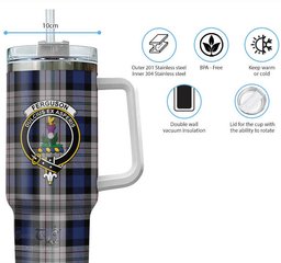 ScotsTee Shop Scottish Ferguson Dress Clan Crest Tartan Tumbler with Handle 40oz Insulated Tumbler
