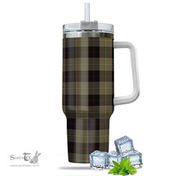 ScotsTee Shop Scottish Dunlop Hunting Clan Tartan Tumbler with Handle 40oz Insulated Tumbler