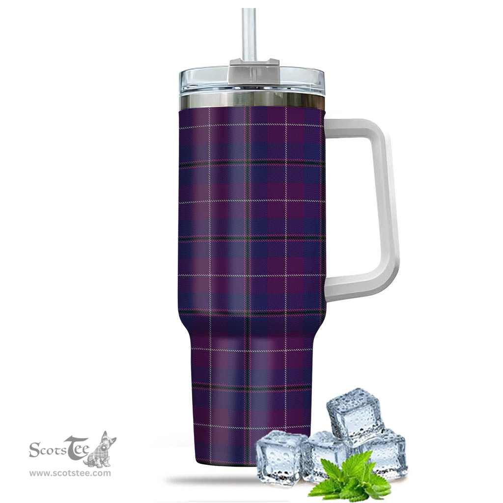ScotsTee Shop Scottish Glencoe Clan Tartan Tumbler with Handle 40oz Insulated Tumbler