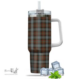 ScotsTee Shop Scottish Ferguson Weathered Clan Tartan Tumbler with Handle 40oz Insulated Tumbler