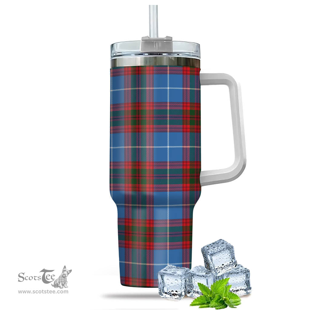 ScotsTee Shop Scottish Dalmahoy Clan Tartan Tumbler with Handle 40oz Insulated Tumbler