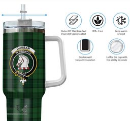 ScotsTee Shop Scottish Dunbar Hunting Clan Crest Tartan Tumbler with Handle 40oz Insulated Tumbler