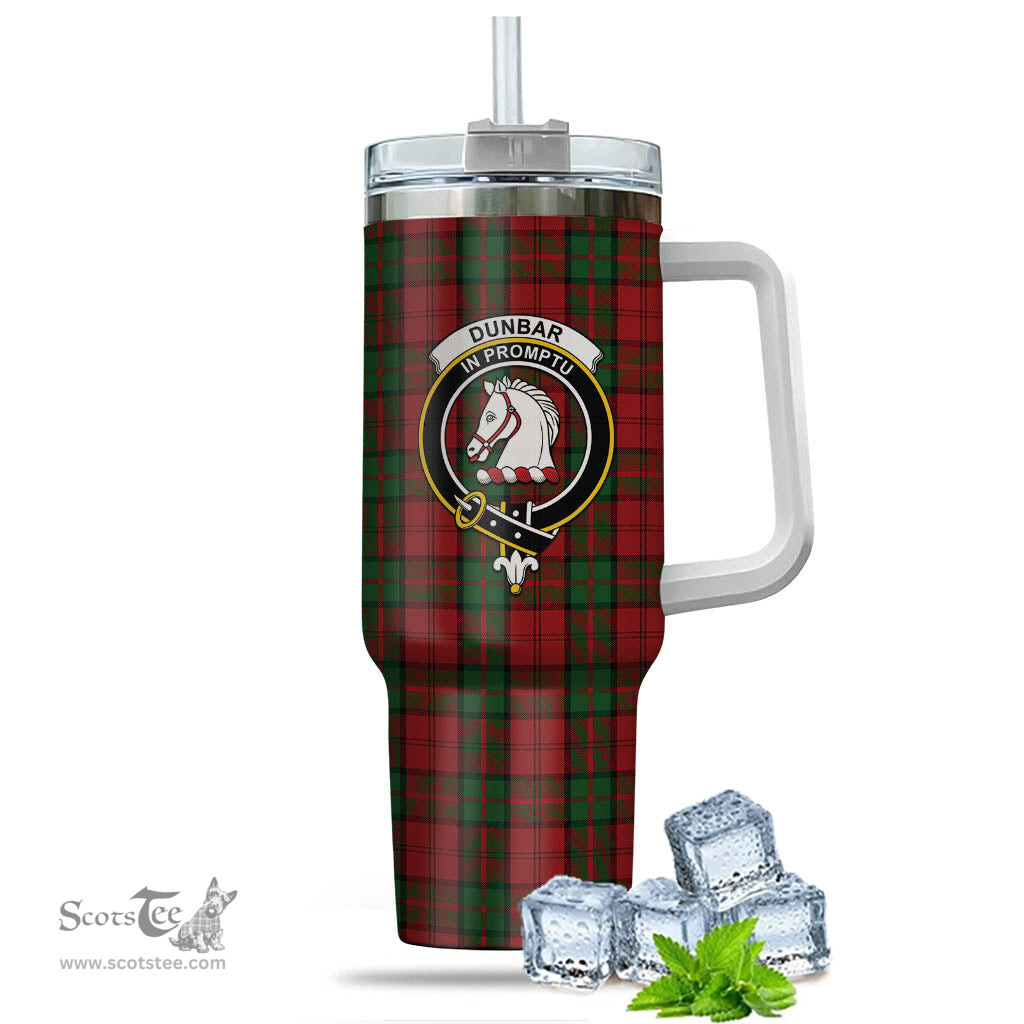 ScotsTee Shop Scottish Dunbar Clan Crest Tartan Tumbler with Handle 40oz Insulated Tumbler
