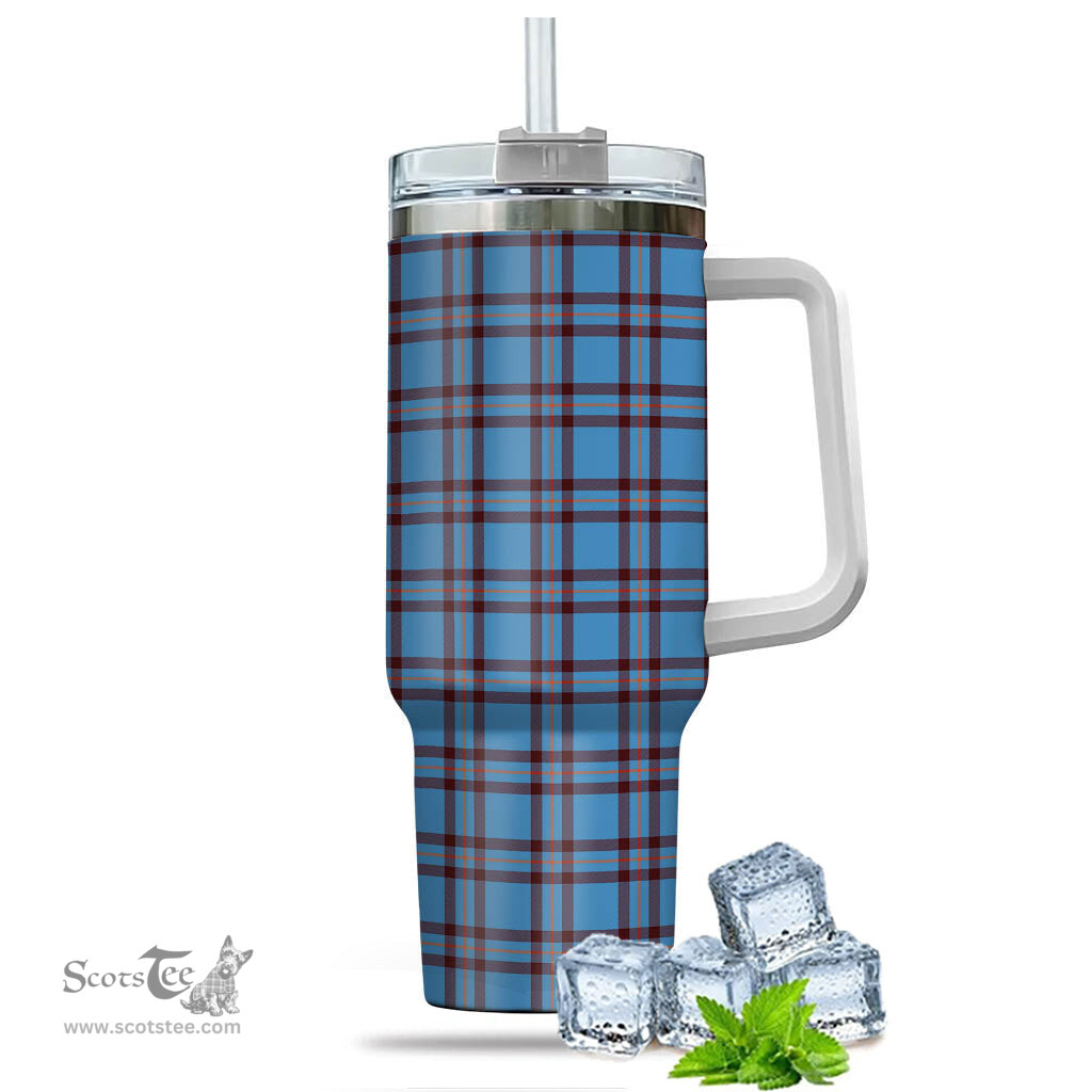 ScotsTee Shop Scottish Elliot Ancient Clan Tartan Tumbler with Handle 40oz Insulated Tumbler