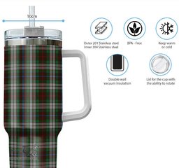 ScotsTee Shop Scottish Fraser Hunting Dress Clan Tartan Tumbler with Handle 40oz Insulated Tumbler