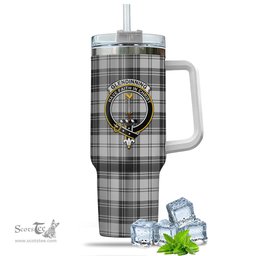 ScotsTee Shop Scottish Glendinning Clan Crest Tartan Tumbler with Handle 40oz Insulated Tumbler