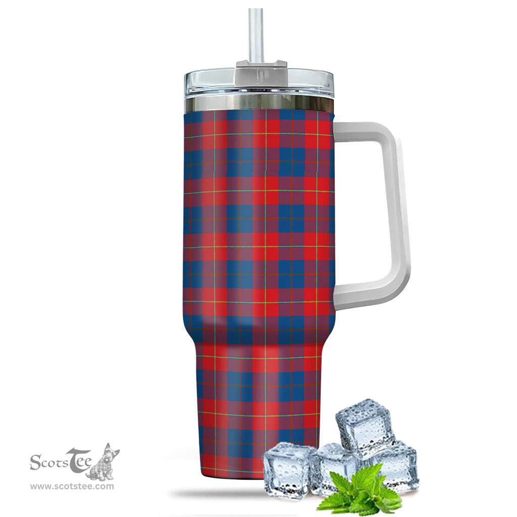 ScotsTee Shop Scottish Galloway Red Clan Tartan Tumbler with Handle 40oz Insulated Tumbler