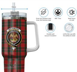 ScotsTee Shop Scottish Drummond Ancient Clan Crest Tartan Tumbler with Handle 40oz Insulated Tumbler