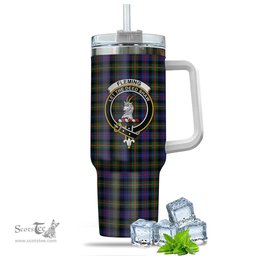 ScotsTee Shop Scottish Fleming Clan Crest Tartan Tumbler with Handle 40oz Insulated Tumbler