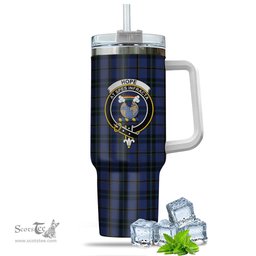 ScotsTee Shop Scottish Hope (Vere-Weir) Clan Crest Tartan Tumbler with Handle 40oz Insulated Tumbler
