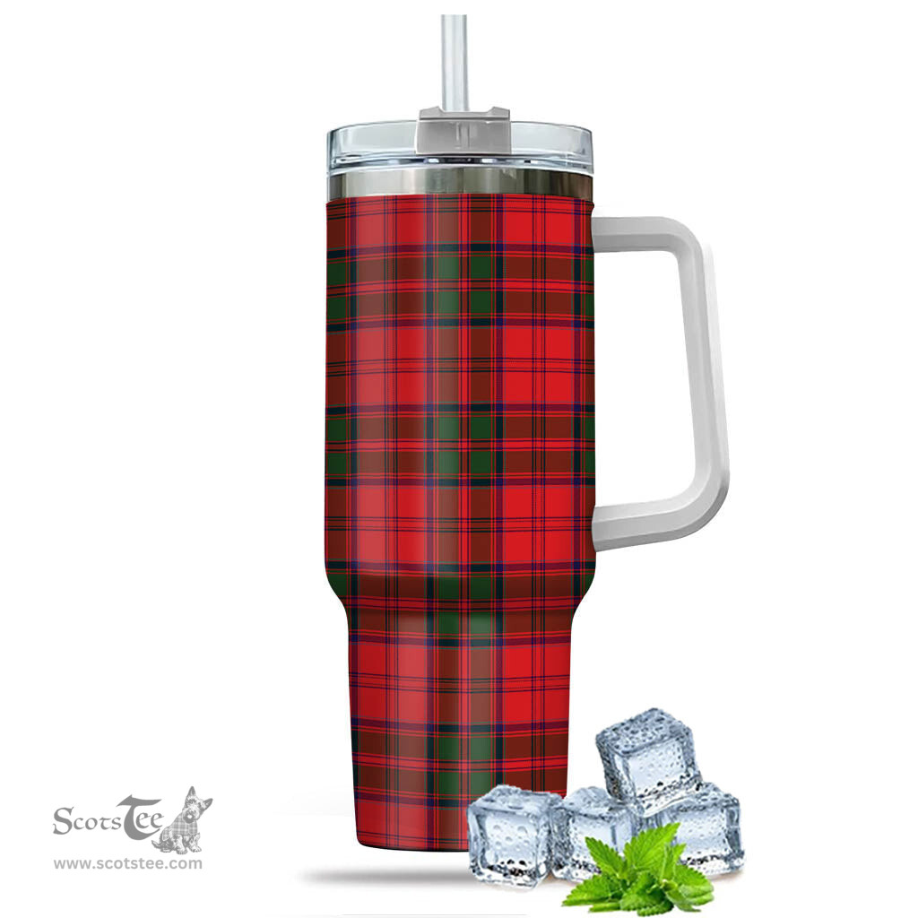 ScotsTee Shop Scottish Heron Clan Tartan Tumbler with Handle 40oz Insulated Tumbler