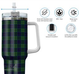 ScotsTee Shop Scottish Keith Modern Clan Tartan Tumbler with Handle 40oz Insulated Tumbler