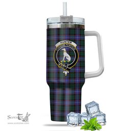 ScotsTee Shop Scottish Hunter Modern Clan Crest Tartan Tumbler with Handle 40oz Insulated Tumbler