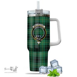 ScotsTee Shop Scottish MacArthur Ancient Clan Crest Tartan Tumbler with Handle 40oz Insulated Tumbler