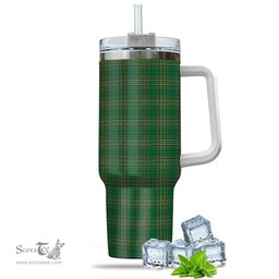 ScotsTee Shop Scottish Ireland National Clan Tartan Tumbler with Handle 40oz Insulated Tumbler