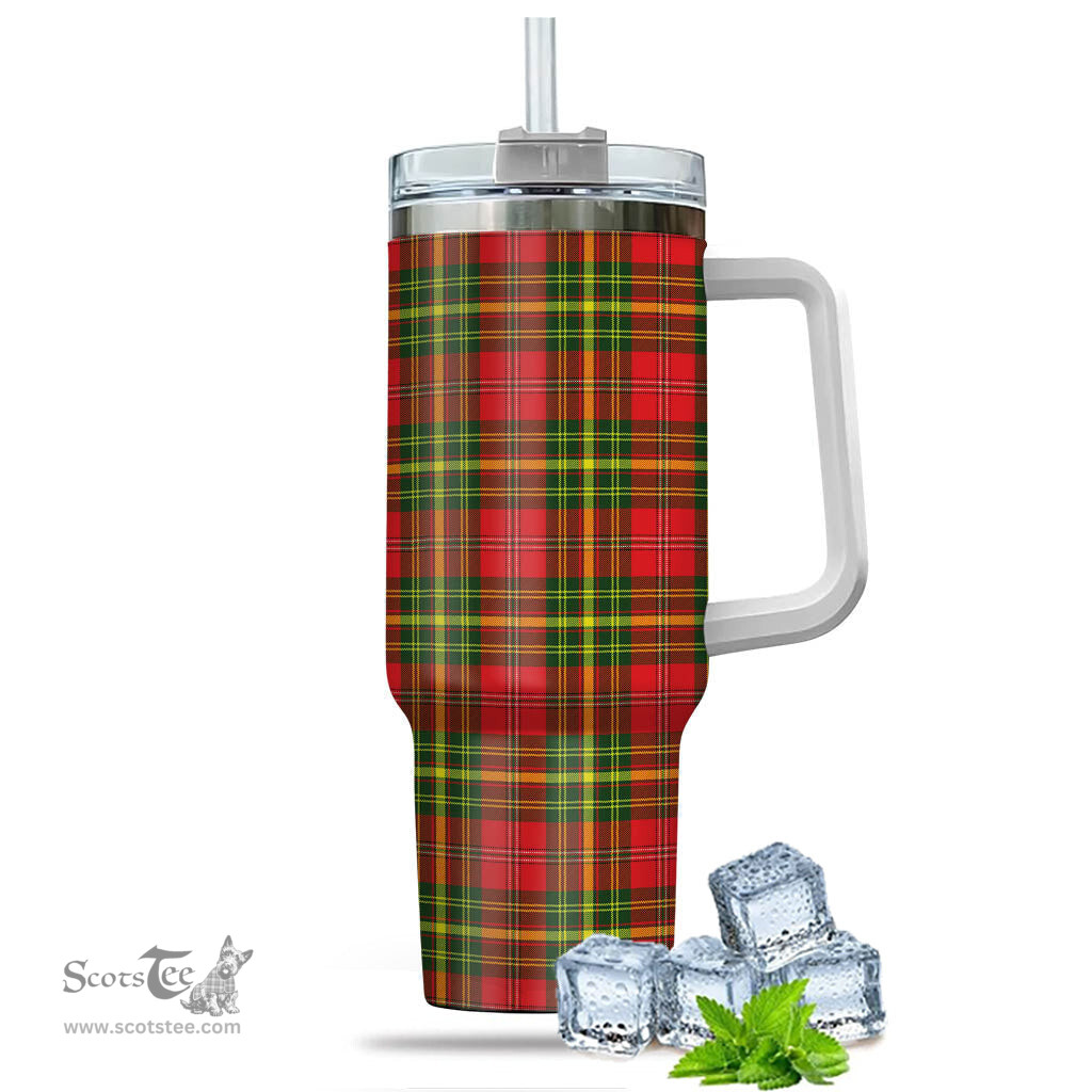 ScotsTee Shop Scottish Leask Modern Clan Tartan Tumbler with Handle 40oz Insulated Tumbler